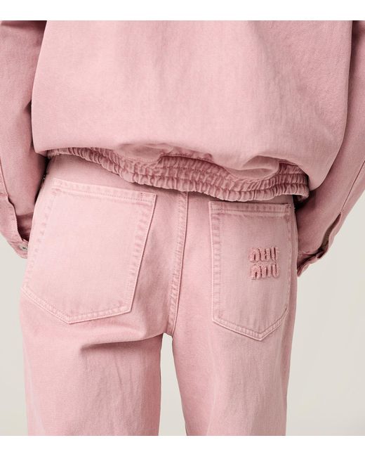 Miu Miu Pink High-Rise Straight Jeans