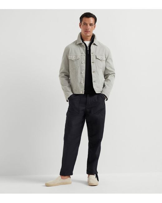 Brunello Cucinelli Gray Denim Jacket for men