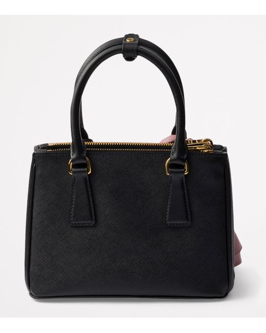Prada Black Mini Leather Galleria Top-Handle Bag