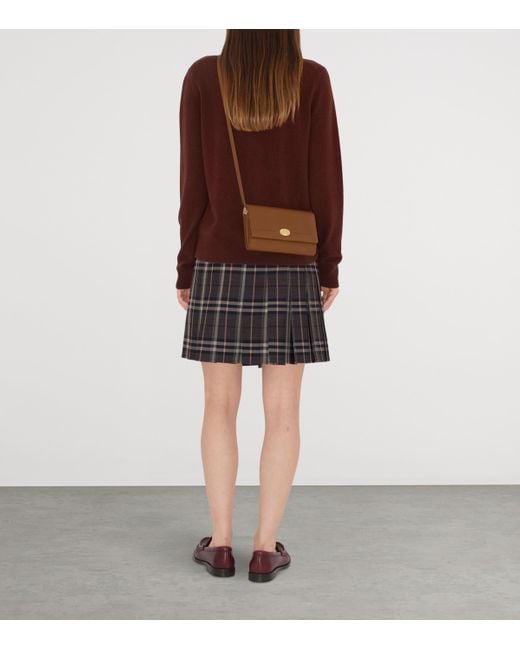 Burberry Brown Leather Cotswolds Strap Wallet