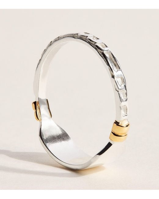 FYR Natural Sterling And Slim Plate Ring for men