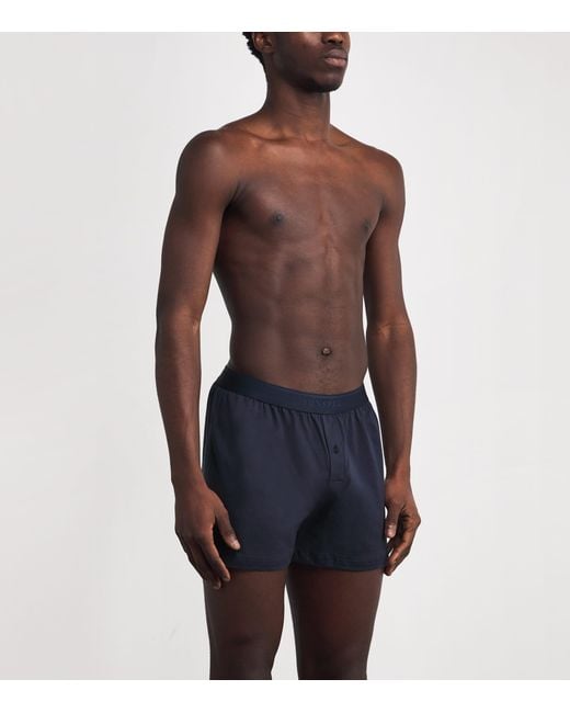 Sunspel Blue Superfine Cotton Boxer Shorts for men