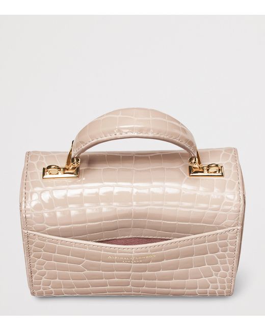 Aspinal Natural Mini Leather Mayfair Top-Handle Bag