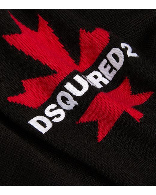 DSquared² Black Virgin Wool Logo Sweater for men