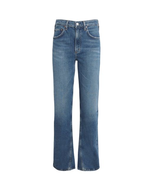 Agolde Blue Mid-Rise Kick Bootcut Jeans