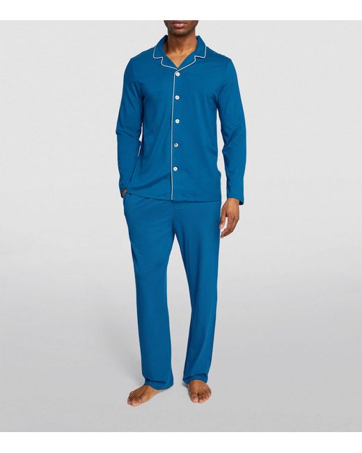 Derek Rose Blue Stretch-modal Basel Pyjama Set for men