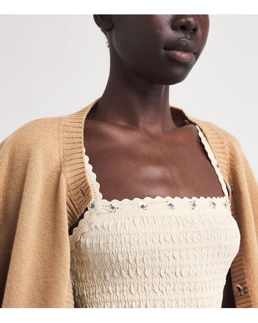 Claudie Pierlot Natural Embellished Knit Tank Top