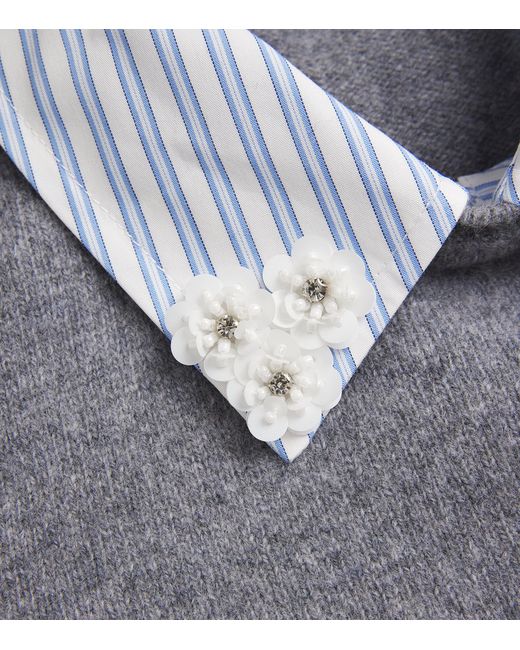 Sandro Gray Wool Detachable-Collar Sweater
