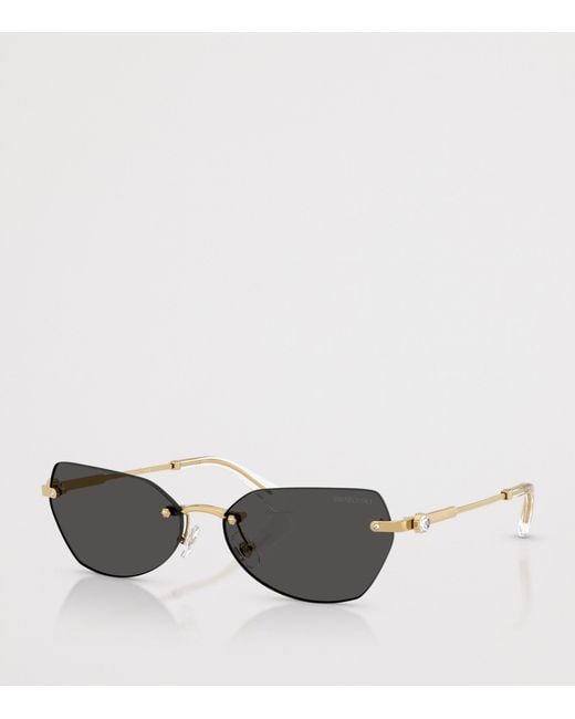 Swarovski Gray Sk7038 Irregular Sunglasses