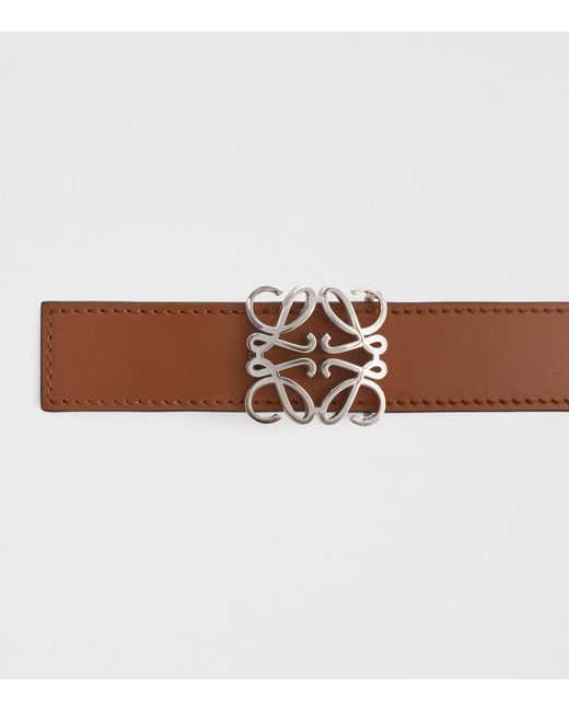 Loewe Red Leather Reversible Anagram Bombé Belt