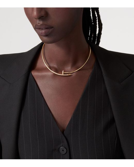 Cartier Metallic Small And Diamond Juste Un Clou Torque Necklace
