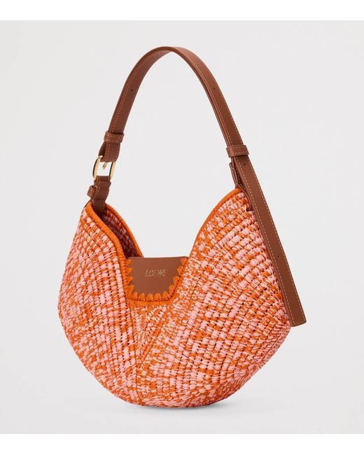 Loewe Orange X Paula's Ibiza Medium Raffia Swing Shoulder Bag