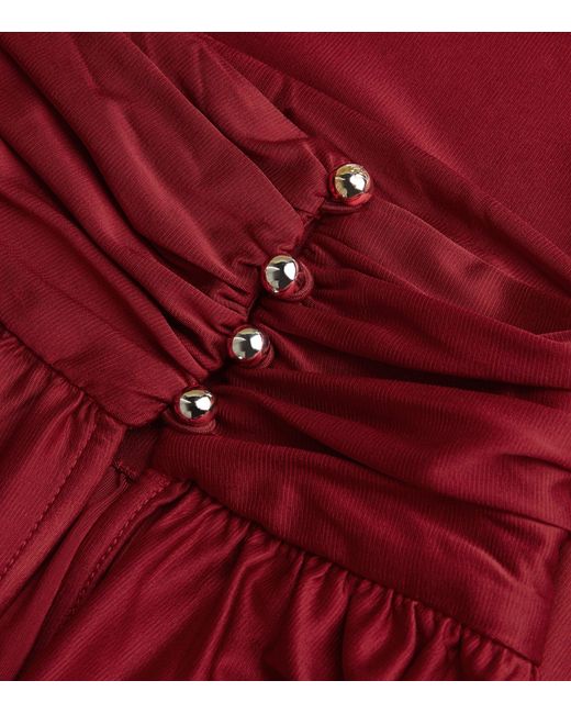 Rabanne Red Satin Ruched Top