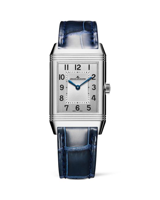 Jaeger-lecoultre Blue Stainless Steel And Diamond Reverso Classic Duetto Watch