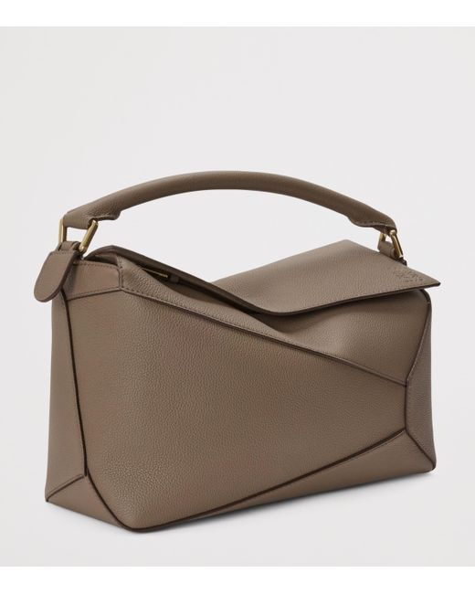 Loewe Metallic Medium Leather Puzzle Edge Top-Handle Bag