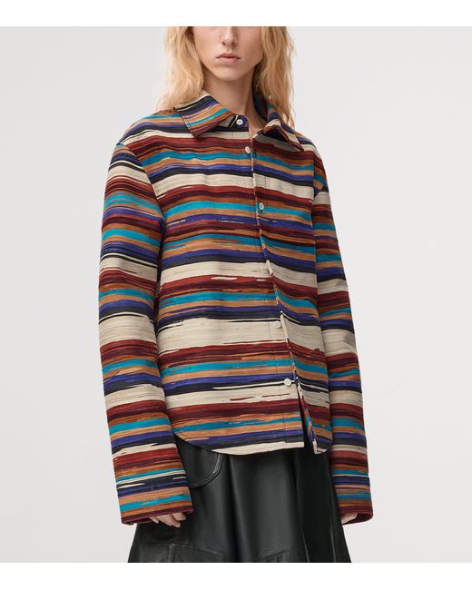 Loewe Blue Lambskin Painted Overshirt