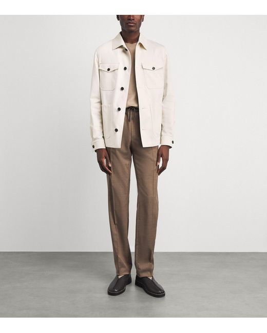 Corneliani White Cotton-Cashmere Overshirt for men