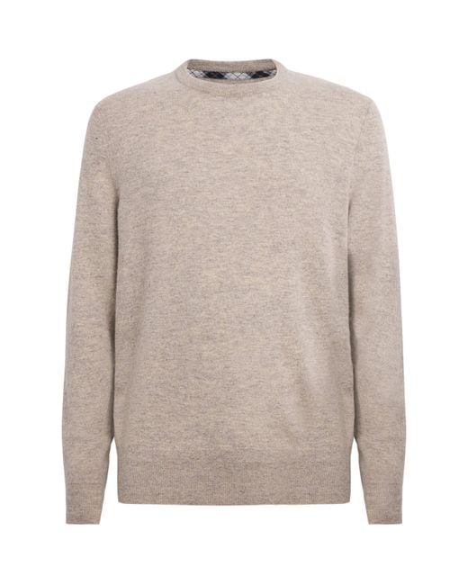 Barbour Gray Wool-Cashmere Waterbury Sweater for men