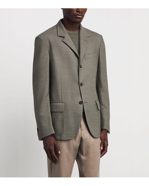 Corneliani Green Virgin Wool Jacket for men