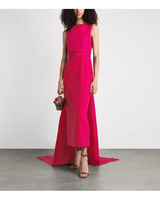 Carolina Herrera Pink Train Column Gown