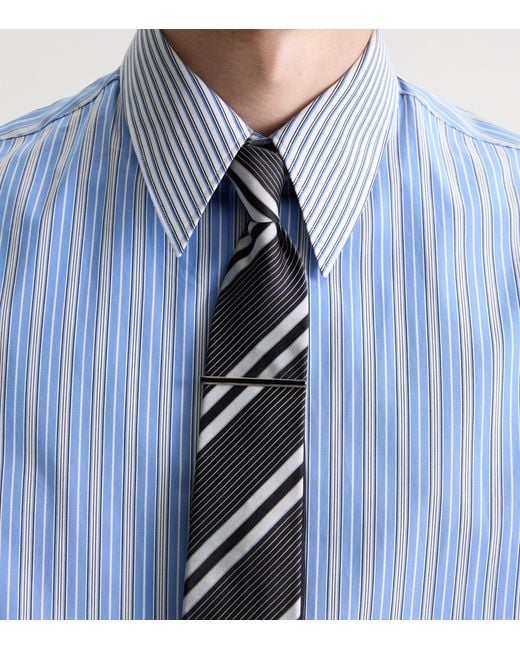 Saint Laurent White Enamelled Tie Clip for men