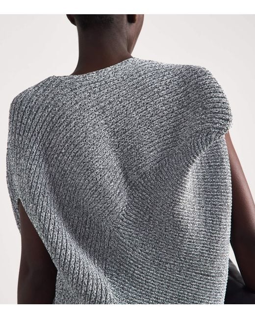 Issey Miyake Gray Found Stone Knitted Top