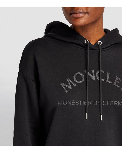 Moncler Black Logo Print Hoodie