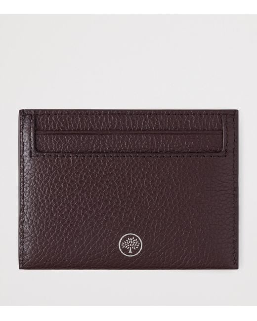 Mulberry Purple Grained Leather Card Holder for men