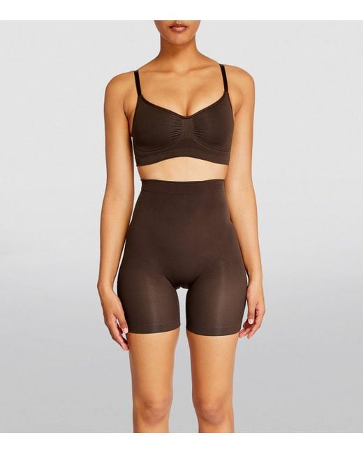 Skims Brown Seamless Sculpt Mid-Thigh Shorts
