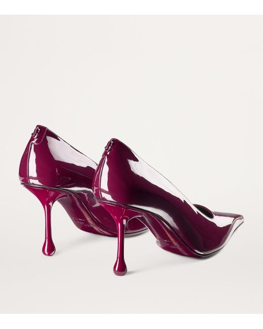 Jimmy Choo Purple Ixia 80 Leather Pumps