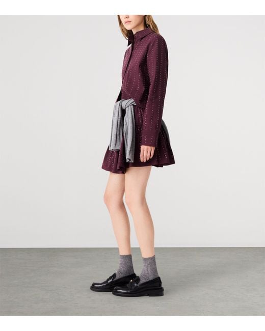 Maje Purple Embellished Stripe Shirt