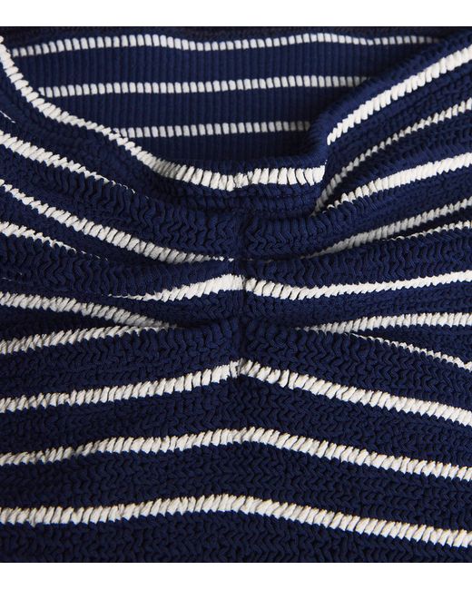 Hunza G Blue Striped Crinkle Mini Skirt