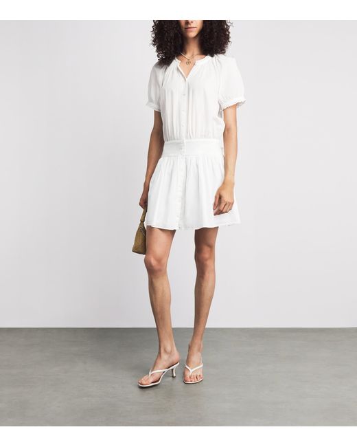 PAIGE White Cotton Voile Nisha Mini Dress