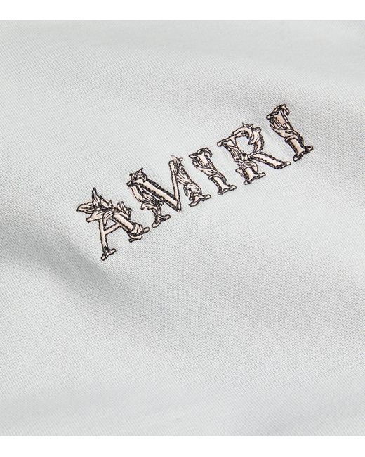 Amiri Gray Baroque Logo Hoodie for men