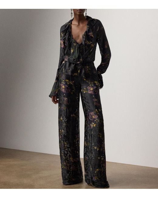 Ralph Lauren Black Satin Carol Jumpsuit