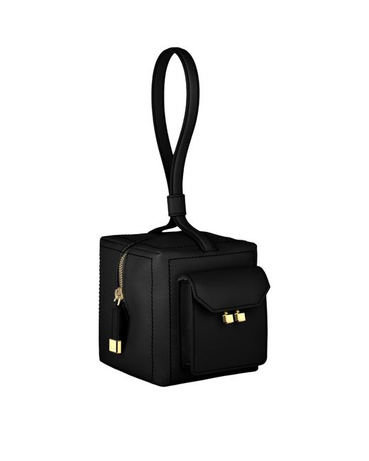 Chopard Black Mini Leather Ice Cube Top-Handle Bag