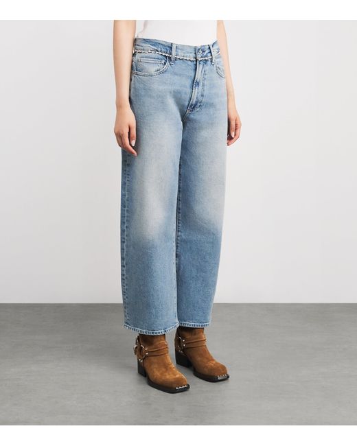 PAIGE Blue Arellia High-Rise Barrel-Leg Jeans
