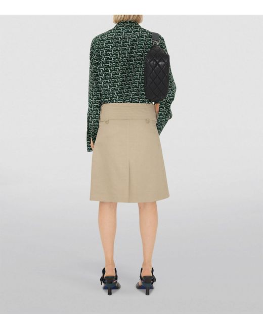 Burberry Natural Canvas Trench Skirt