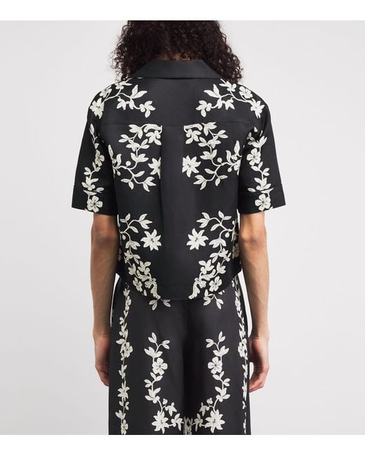 Claudie Pierlot Black Cropped Floral Shirt