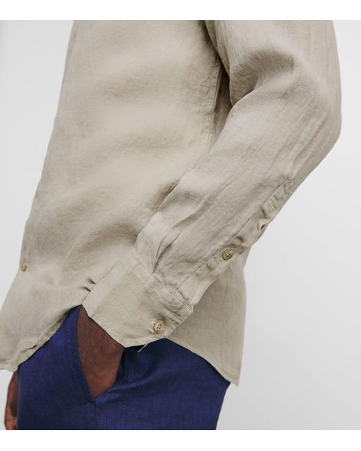 Frescobol Carioca Gray Linen Antonio Shirt for men