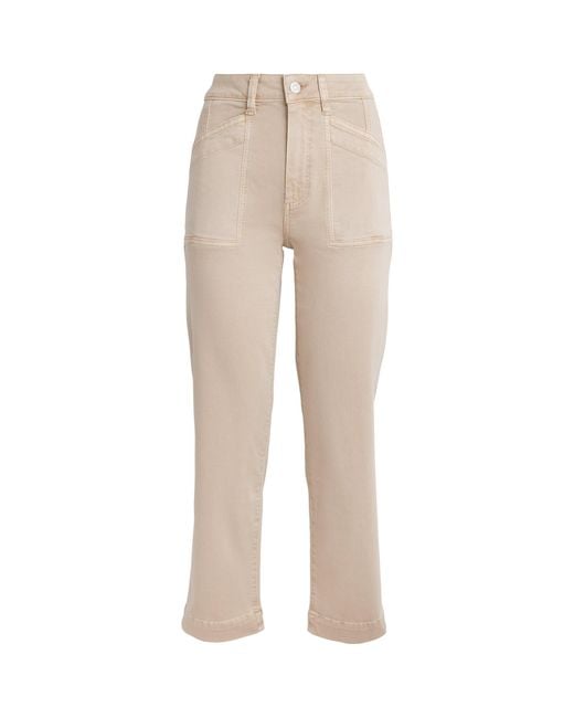 PAIGE Natural Quincy Ankle Mid-Rise Straight Jeans