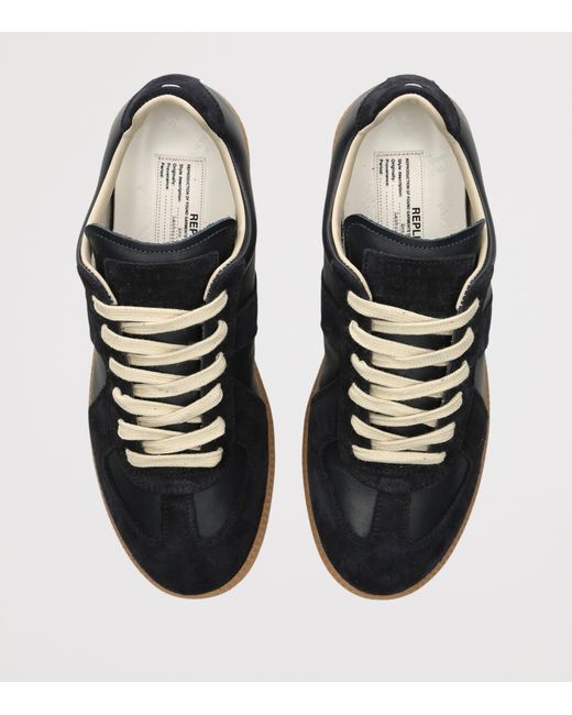 Maison Margiela Black Leather-Suede Replica Sneakers