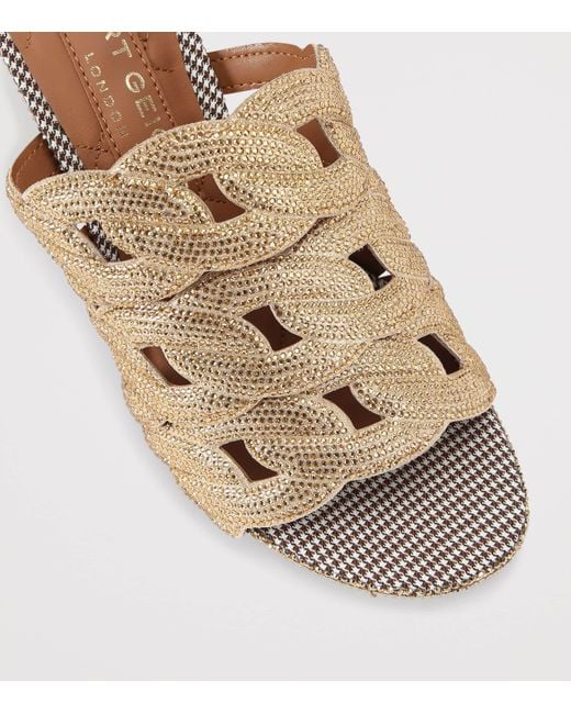 Kurt Geiger Metallic Leather Embellished Chain Heeled Mules 85