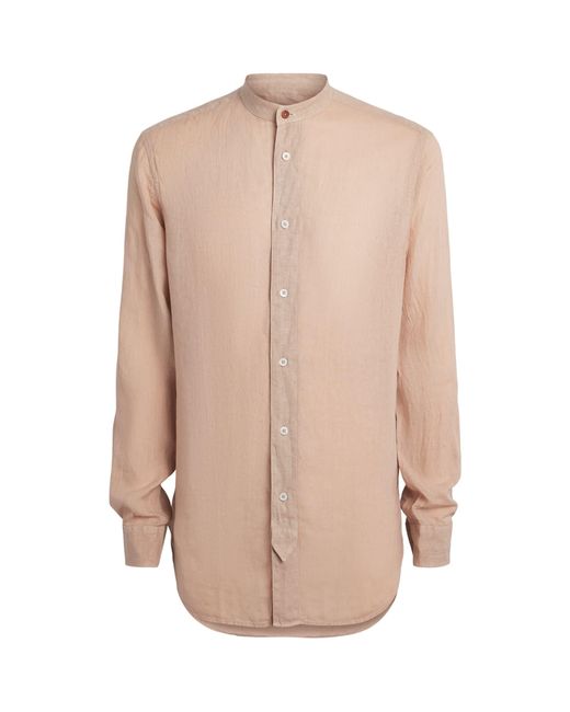 Paul Smith Natural Linen Stand-Collar Shirt for men