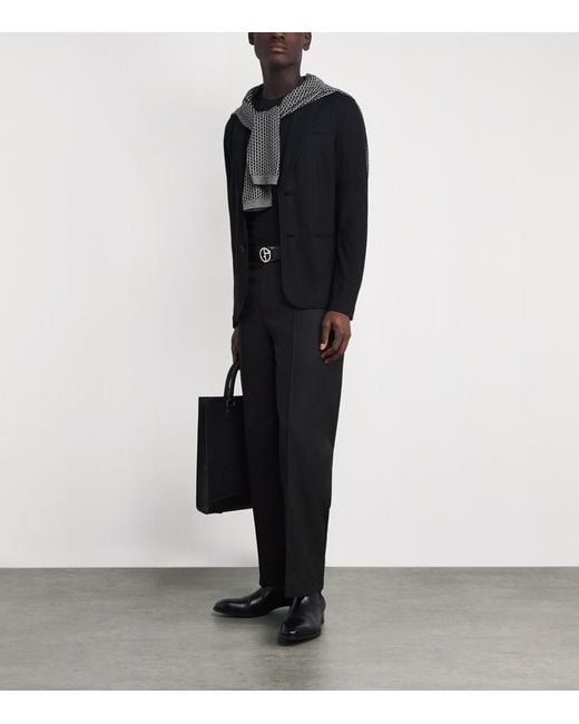 Giorgio Armani Black Cashmere Single-Breasted Blazer for men