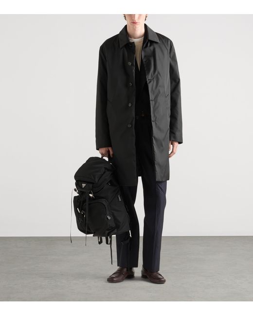 Prada Black Re-Nylon Overcoat for men