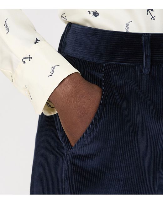 Weekend by Maxmara Blue Corduroy Wide-Leg Trousers