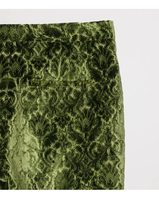 Burberry Green Baroque Velvet Tailored Trousers
