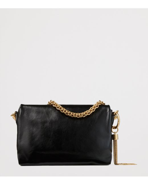Jimmy Choo Black Leather Callie Flap Shoulder Bag