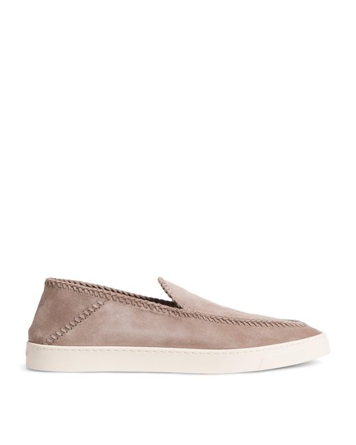 Giorgio Armani Natural Suede Loafers for men